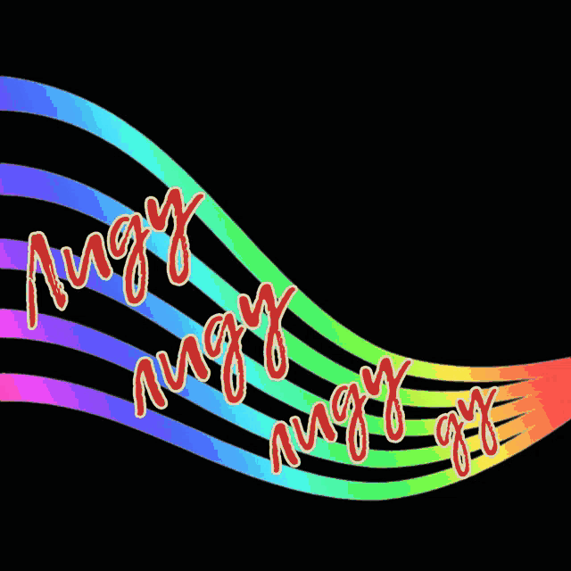 a rainbow colored wave with the words angry angry angry on it