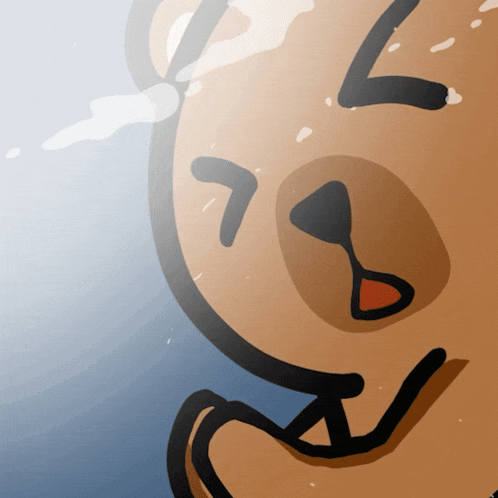 a close up of a cartoon face with a tear coming out of its eye