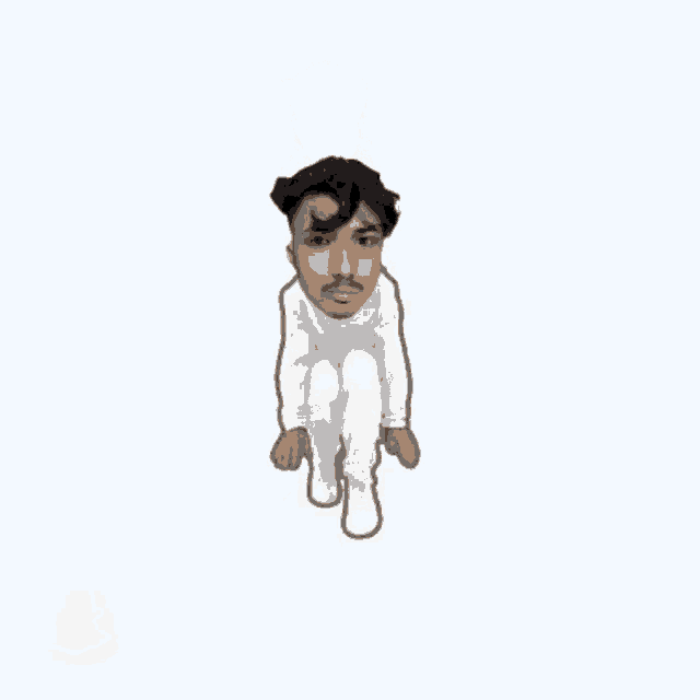a cartoon of a man riding another man on his shoulders