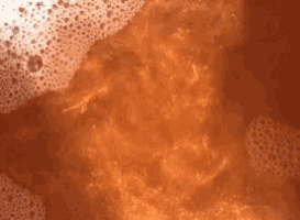a close up of a brown liquid with bubbles on it