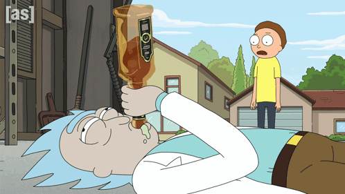 Chugging Alcohol Rick GIF - Chugging Alcohol Rick Morty GIFs