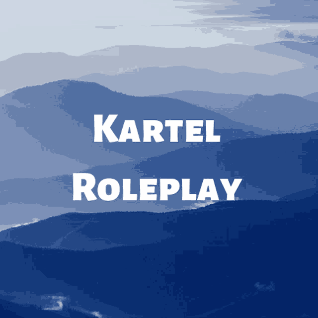 the word roleplay is on a blue background with mountains