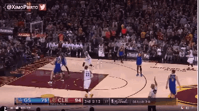 a screen shot of a basketball game between the gs and the cle