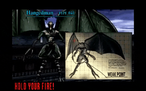 a video game screen shows a hangedman type 041