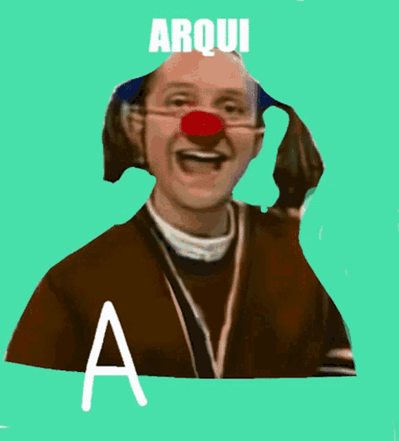 a picture of a man with a red nose and the word escuadron