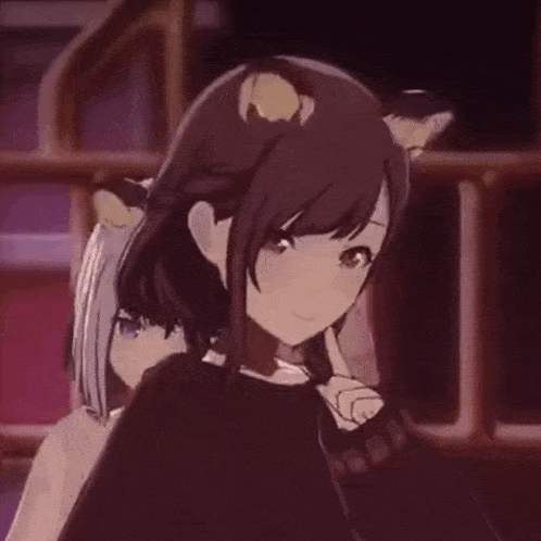 a couple of anime girls are hugging each other