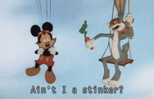 Mickey Mouse Bugs Bunny GIF - Mickey Mouse Bugs Bunny Aint Ia Stinker GIFs