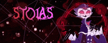 a picture of a cartoon character with the name stoias on it