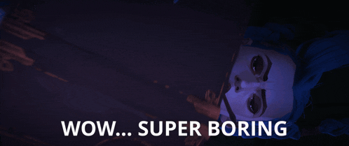 a purple background with the words wow super boring at the bottom