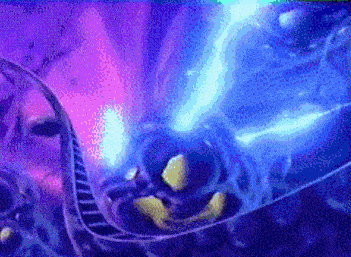 a computer generated image of a snake in a purple and blue light .