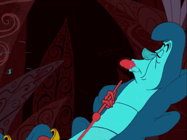 a cartoon drawing of a yellow monster and a blue ghost