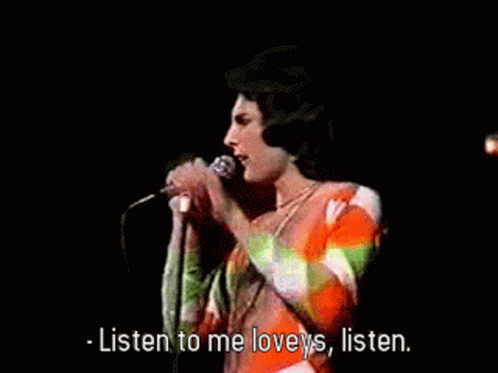 Hi Loveys Freddie Mercury GIF - Hi Loveys Freddie Mercury Listen To Me GIFs