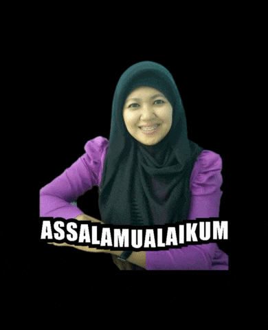 a woman wearing a black hijab and a purple shirt says assalamualaikum