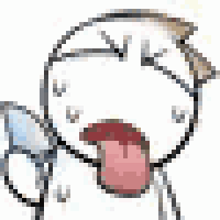 a cartoon character with a tongue sticking out is crying .