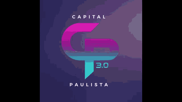 a colorful logo for capital 3.0 paulista on a dark purple background