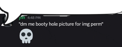 a skull with the words " dm me booty hole picture for img perm " next to it