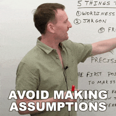Avoid Making Assumptions Adam GIF - Avoid Making Assumptions Adam Engvid GIFs