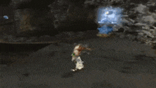 a video game scene with a person holding a gun in the foreground and a green lightning bolt in the background .