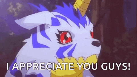a cartoon character is saying `` i appreciate you guys ! ''