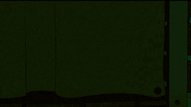 a silhouette of a person 's head is against a green background .