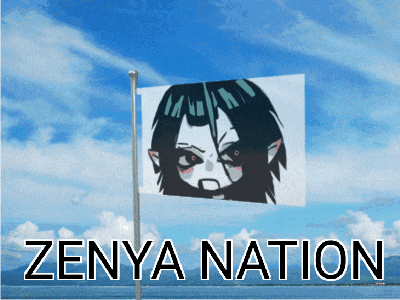 a flag that says zenya nation with a picture of a girl