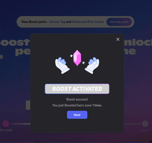 a screenshot of a boost activated screen