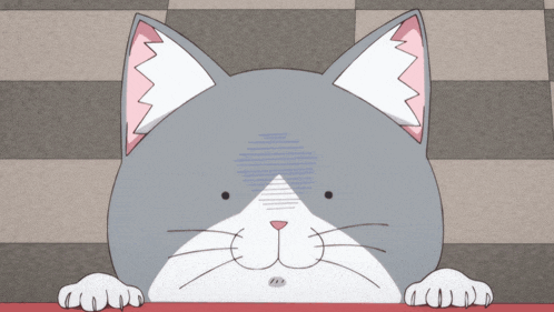 a cartoon cat with a surprised expression on its face