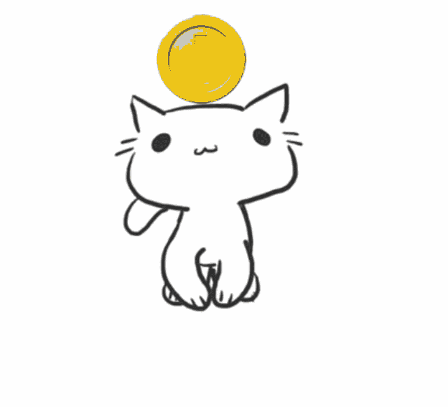 a cat with a coin on its head with the letter i on it