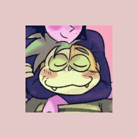 a cartoon of a girl holding a monkey 's head with her eyes closed .