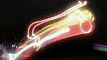 a drawing of a hot dog with a bunch of lights on it