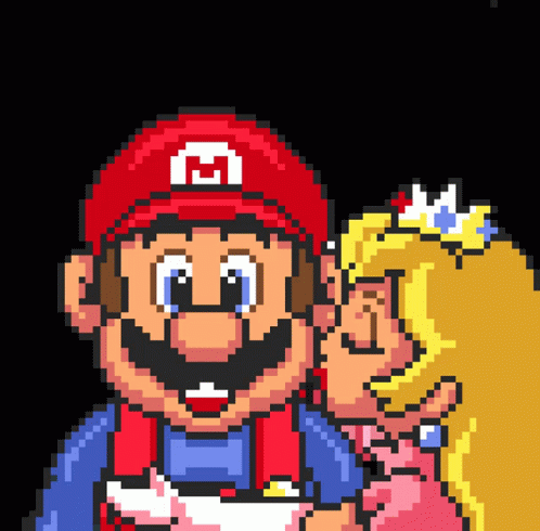 Mario Kiss GIF - Mario Kiss Love GIFs