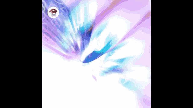 a close up of a purple and white background with a red circle that says ' a ' on it