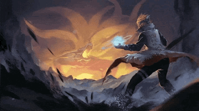a painting of a man with a sleeve that says ' naruto '