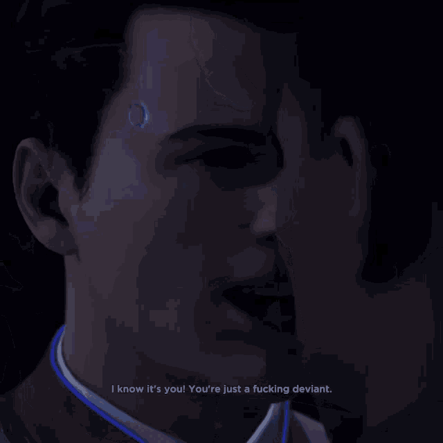 a close up of a man 's face with the words i know it 's you ' on it
