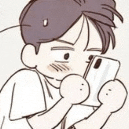 a drawing of a man holding a cell phone in his hand .