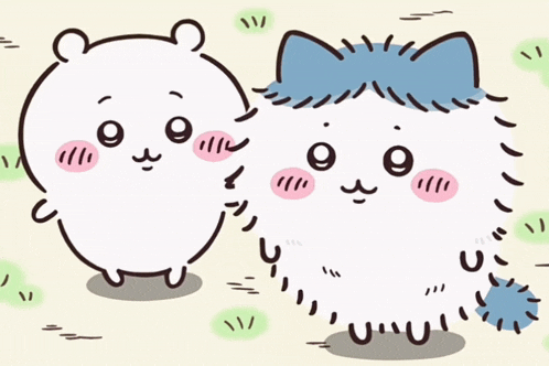 a cartoon drawing of a hamster and a hedgehog standing next to each other