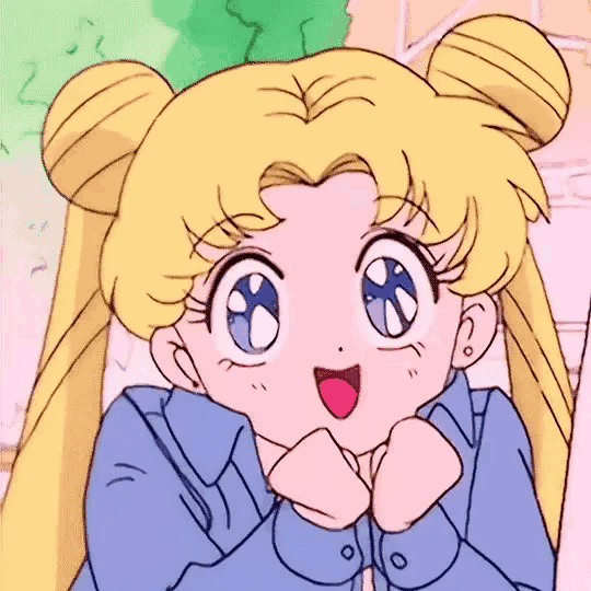 a close up of a cartoon girl with blonde hair and blue eyes