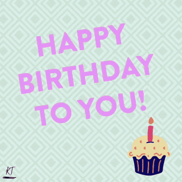 a birthday card that says happy birthday to you with a cupcake