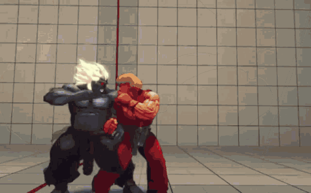 a cartoon of a man fighting a monster in a video game