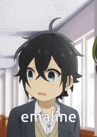 a picture of a anime character with the word emaline on it