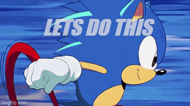 a cartoon of sonic the hedgehog with the words lets do this behind him