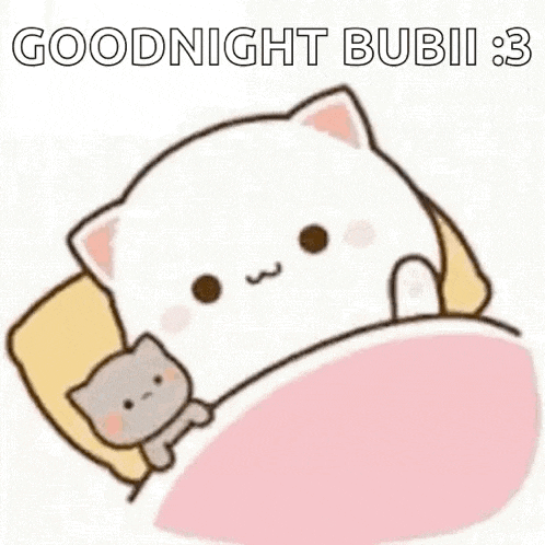 a cartoon cat is laying in bed with a pillow and a blanket .