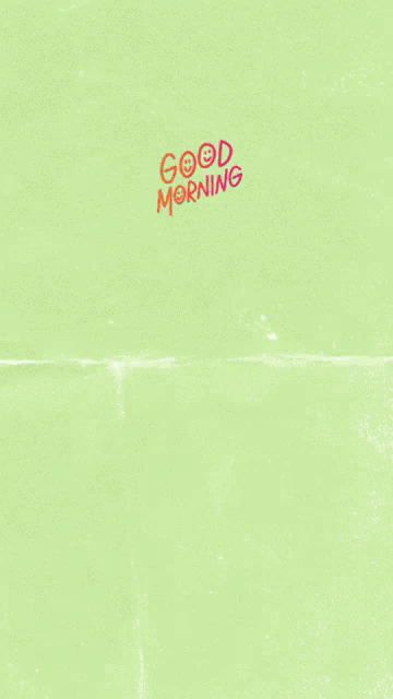 a woman 's face is on a green background with the words good morning on it