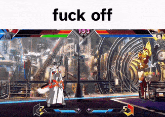 a screenshot of a video game with the words " fuck off " at the top