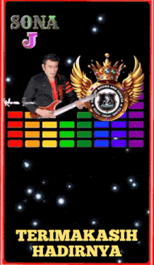 a man playing a guitar with the name sona j on top