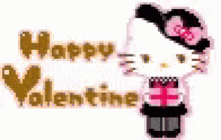 a hello kitty greeting card with the words `` happy valentine ''