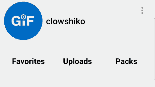 a screen shot of a gif app called clowshiko