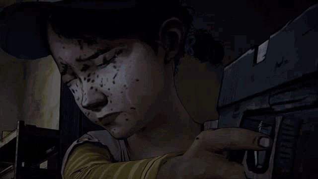 Clementine The Walking Dead GIF - Clementine The Walking Dead Shooting Lee GIFs