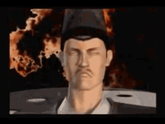 a close up of a man 's face with his eyes closed and a hat on .