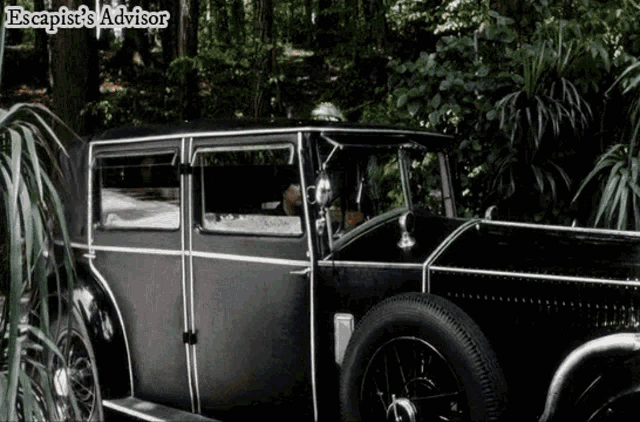 a black car with the word escapist 's advisor on the bottom